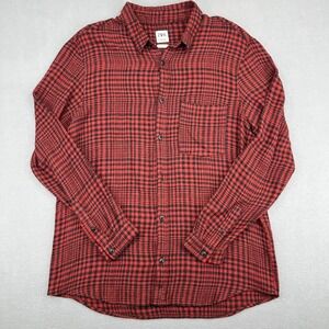 Zara Man Red Black Plaid Relaxed Fit Button Shirt Mens XL Long Sleeve Pocket